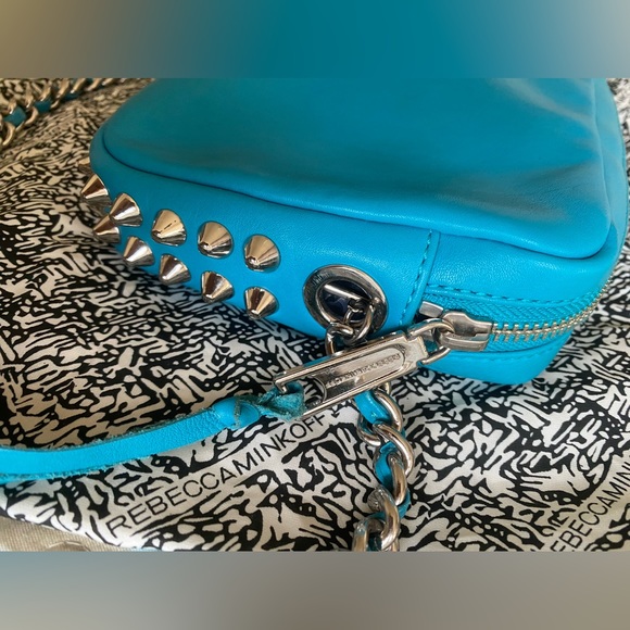 Rebecca Minkoff Studded Turquoise Crossbody Leather Bag - Picture 4 of 10